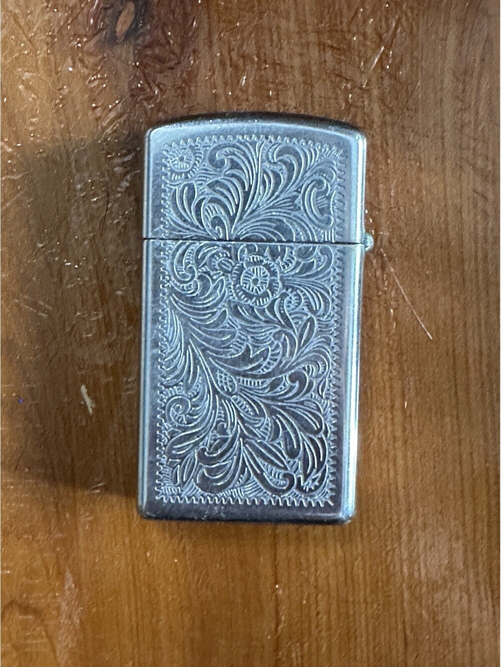Vintage Zippo Lighter, Chrome Scroll Detail 1985 Bradford PA USA